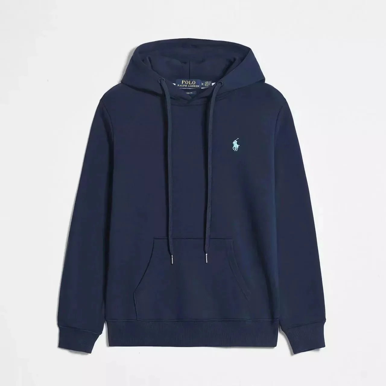 Blue and green logo pullover hoodie