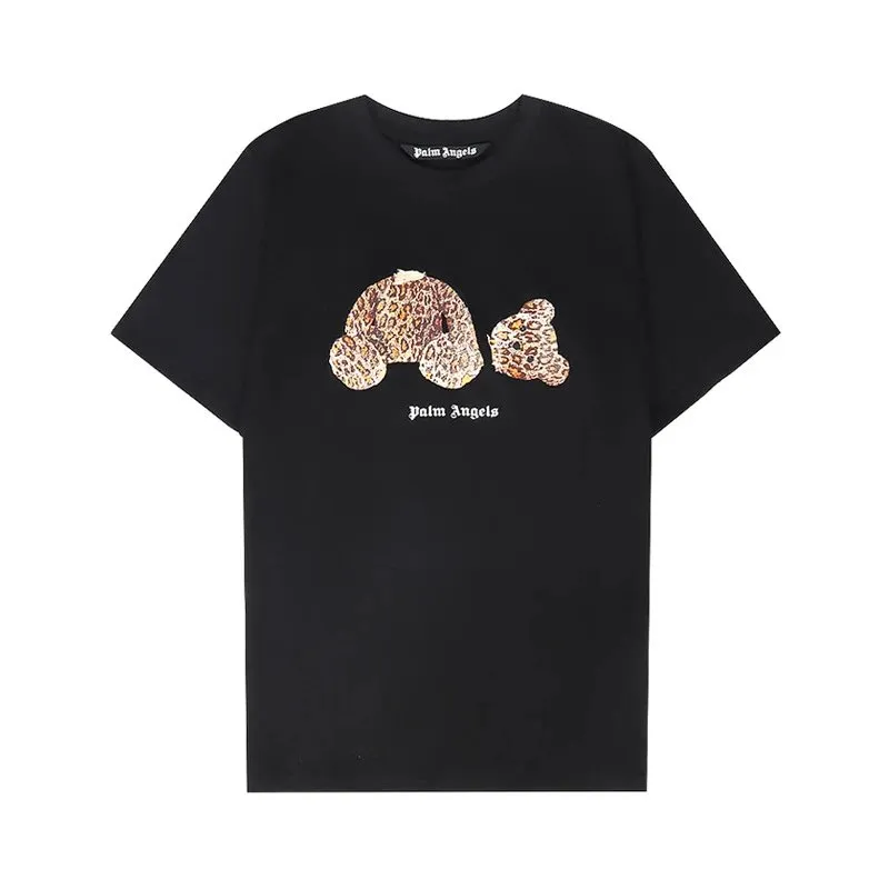 Leopard print decapitated bear black