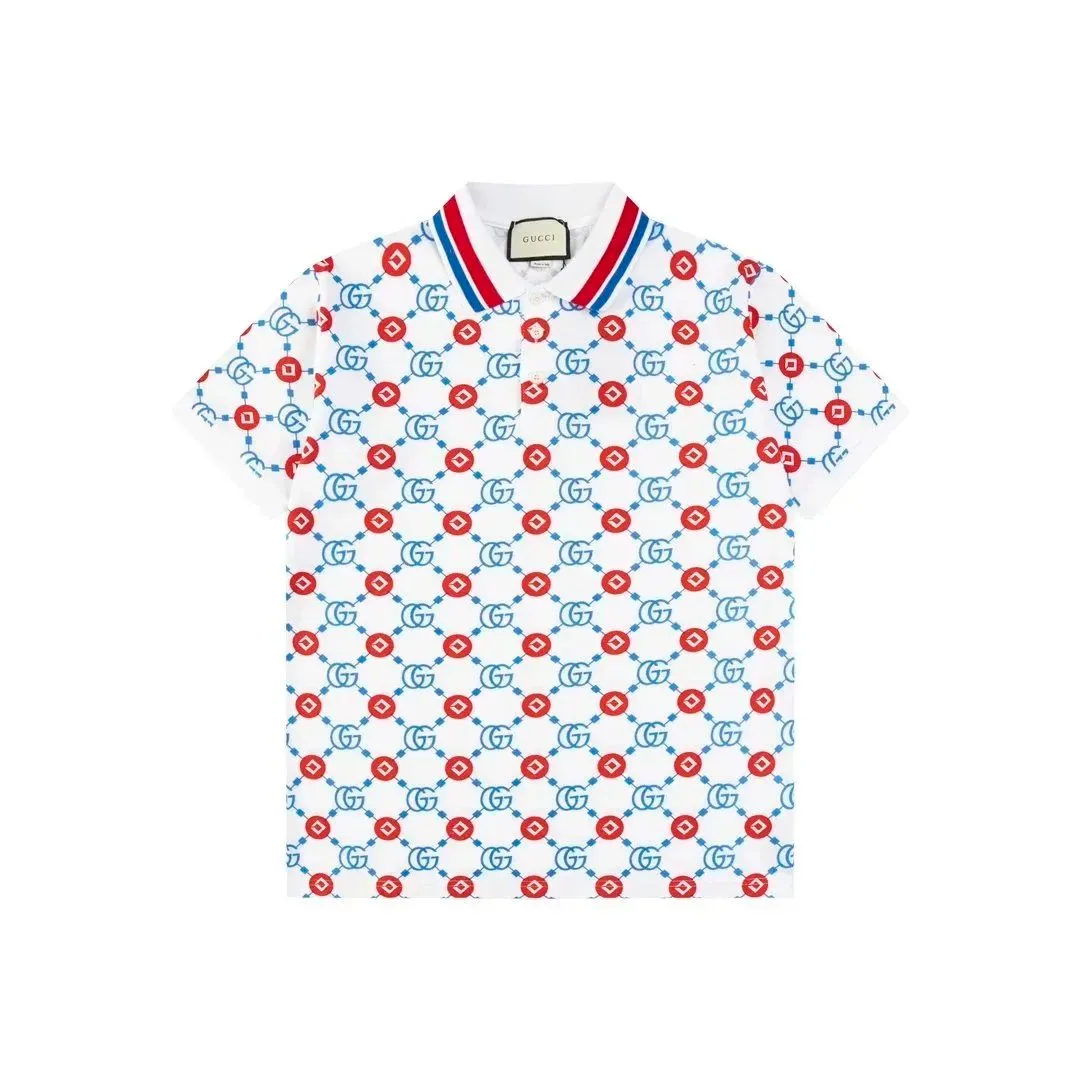 White background, blue and red grid pattern 002