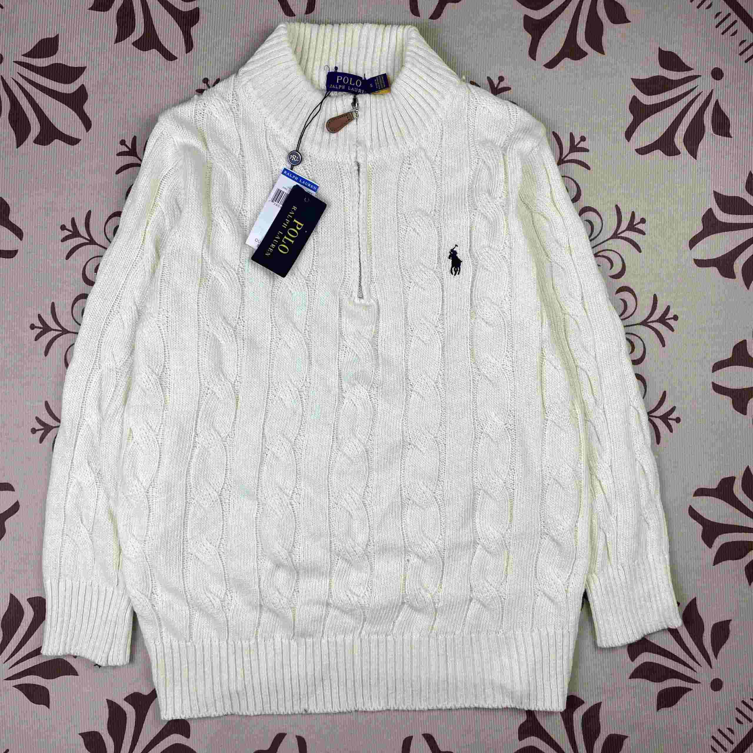 Zipper sweater white
