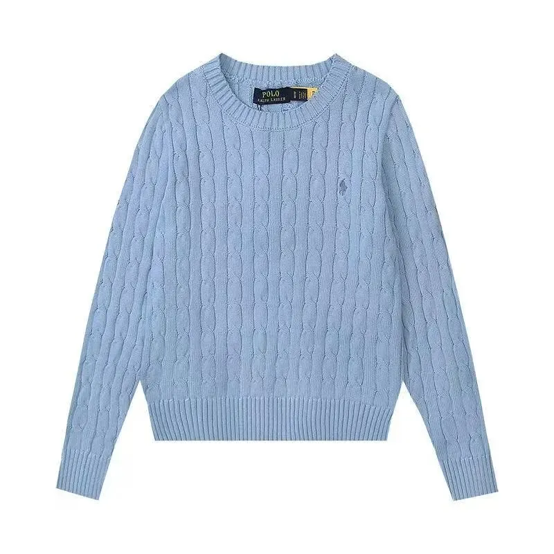圆领毛衣-浅蓝